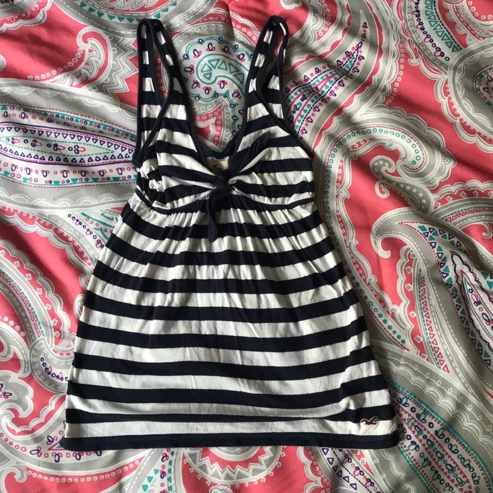 Striped Front Knot Hollister Tank Top